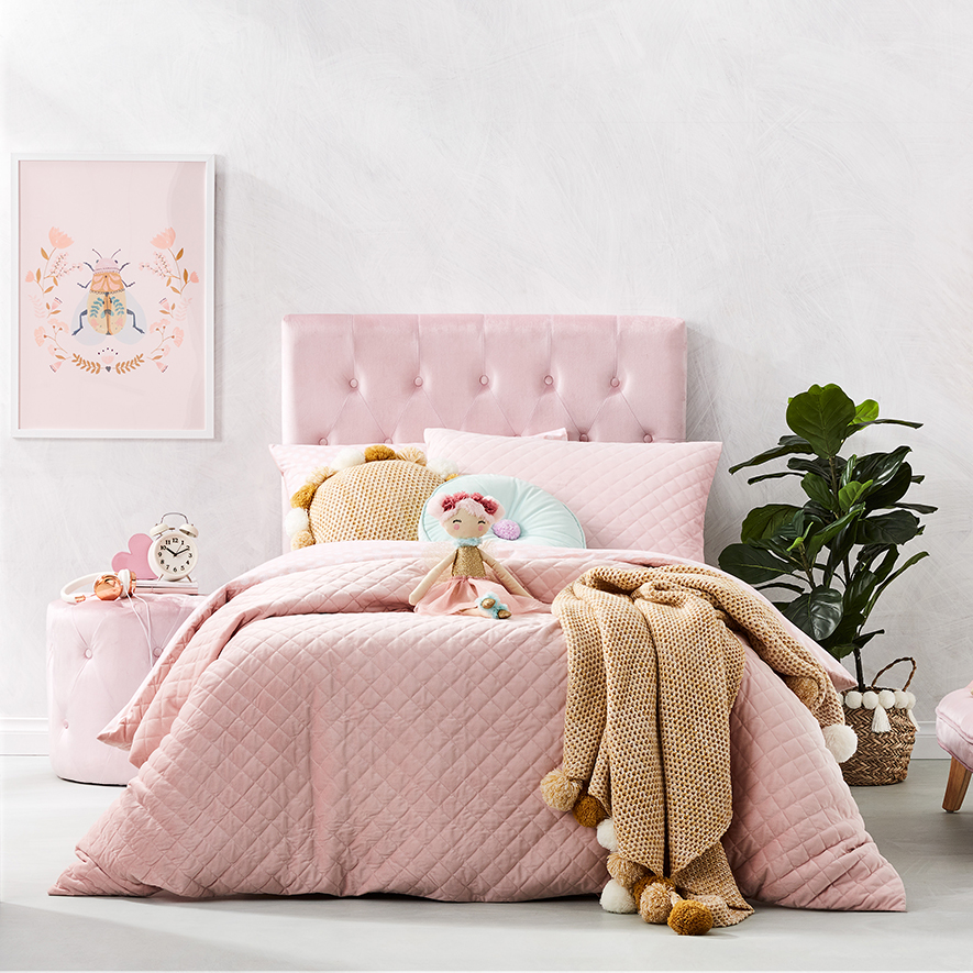 Adairs Kids Lucy Velvet Pink Quilt Cover Set Adairs
