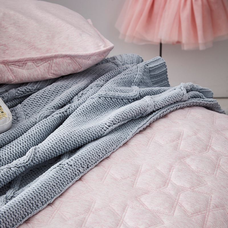 Princess Quilted Jersey Quilt Cover Set Pink