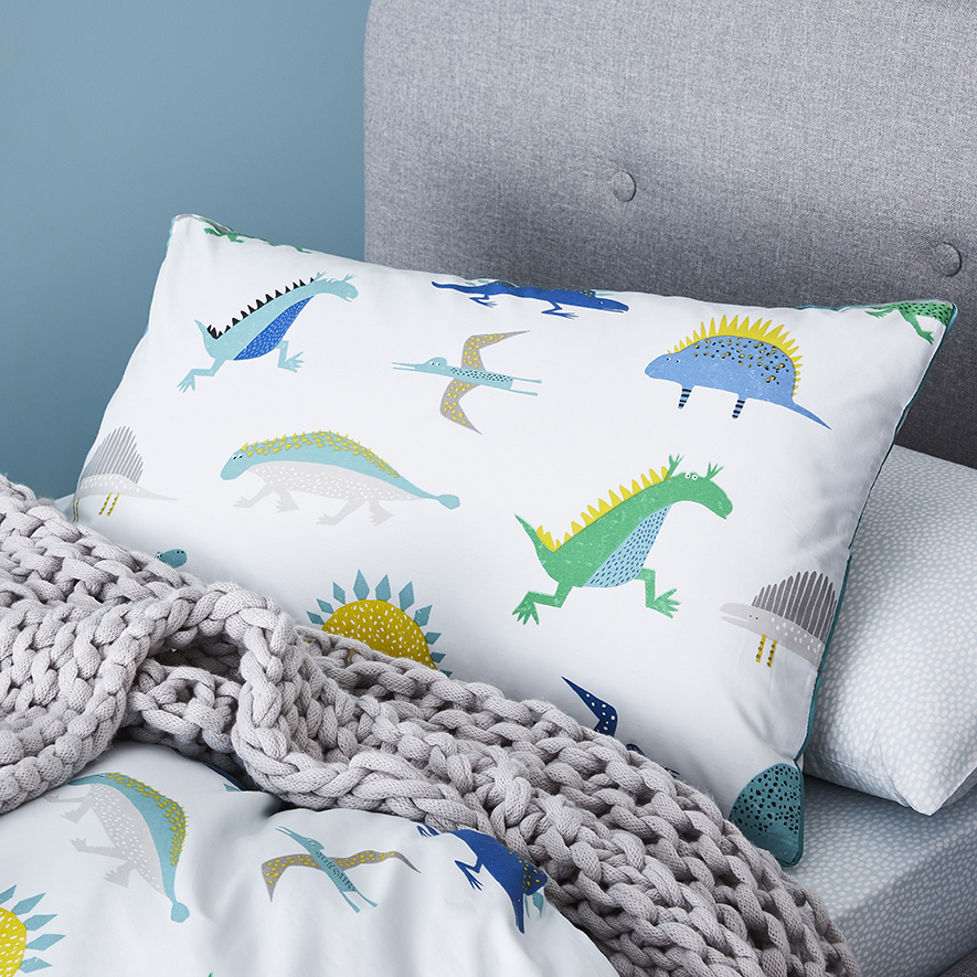 Adairs Kids Dexter's Dinosaur Quilt Cover Set Blue Adairs