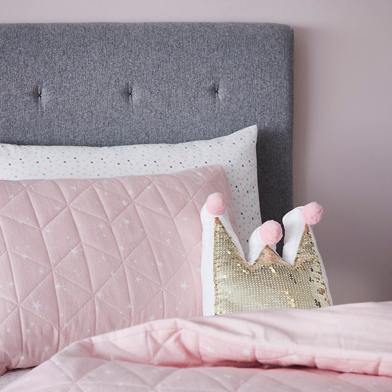 Sadie Star Quilted Flannelette Pink Quilt Cover Set