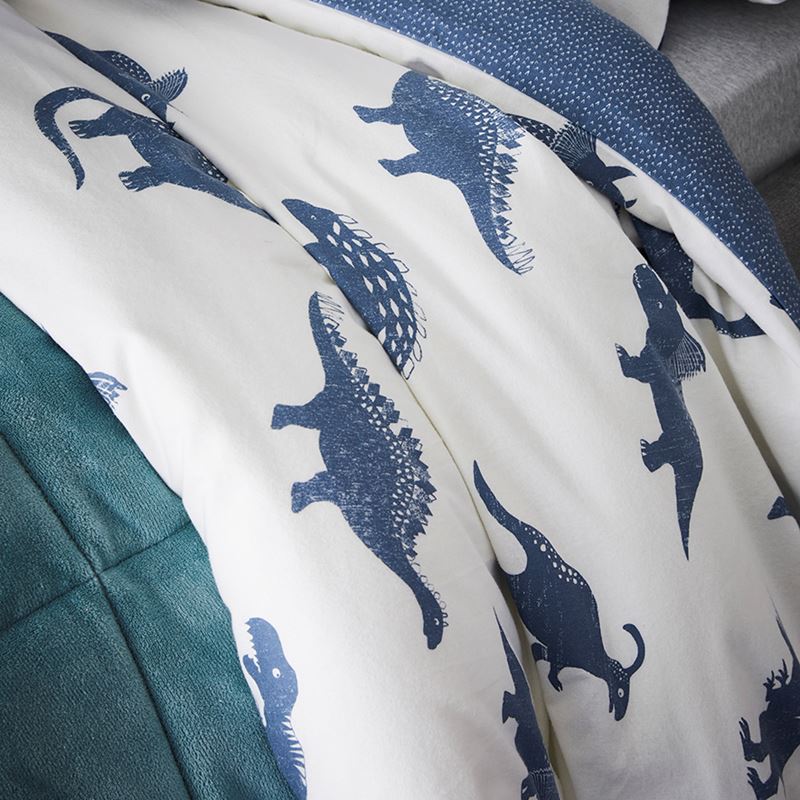 Dinosarurs Flannelette Quilt Cover Set Blue Quilt Cover Set
