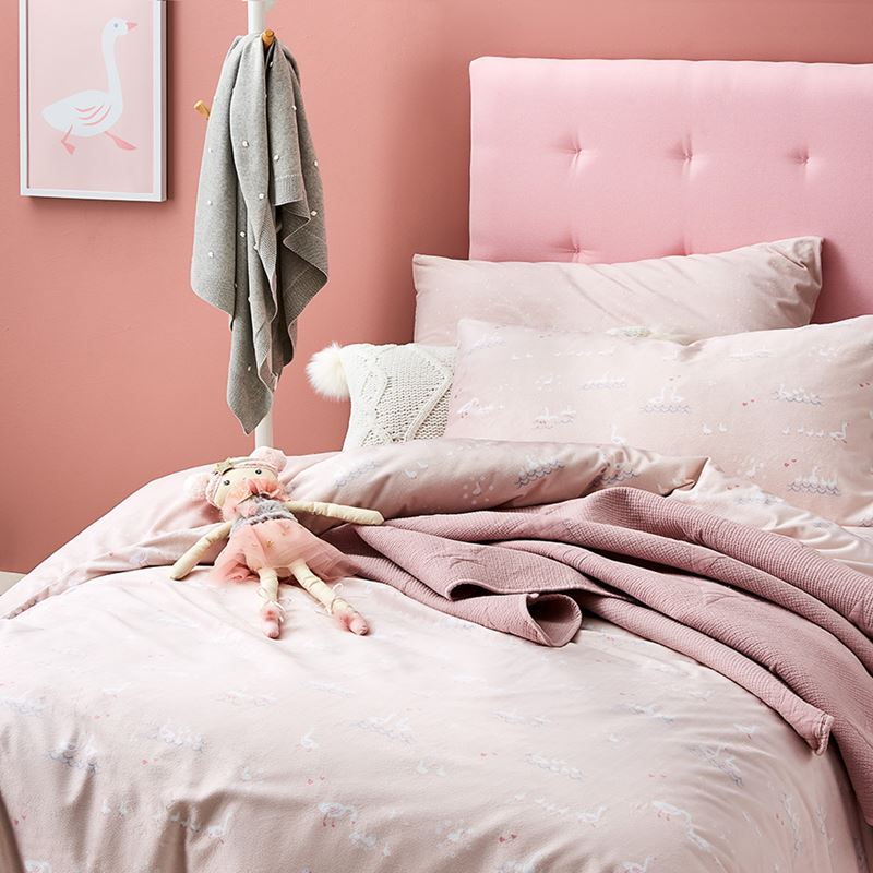 Duckling Super Soft Velour Pink Quilt Cover Set