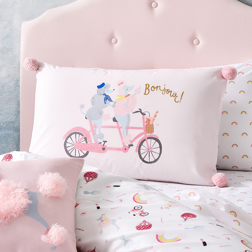 Adairs Kids Fifi in Paris Pink Quilt Cover Set