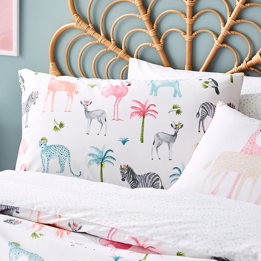 Adairs Kids Floral Jungle Quilt Cover Set Adairs