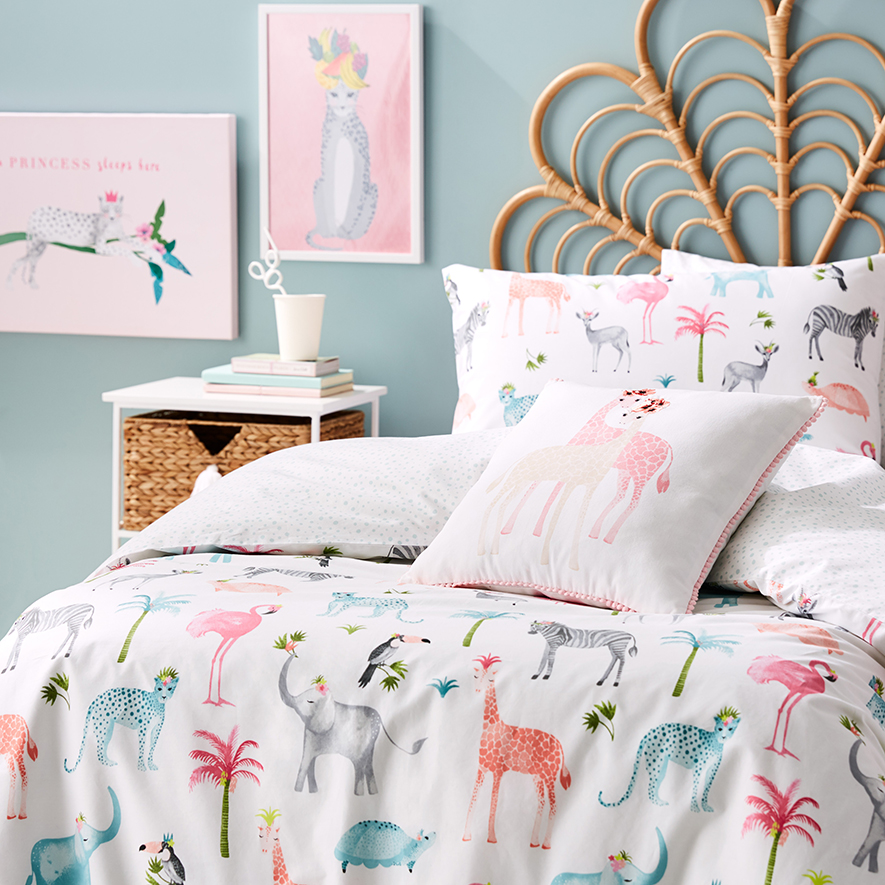 Adairs Kids Floral Jungle Quilt Cover Set Adairs