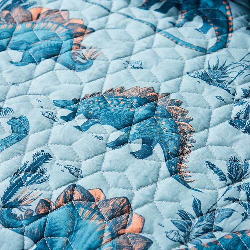 Long Ago Dino Quilted Quilt Cover Set Denim