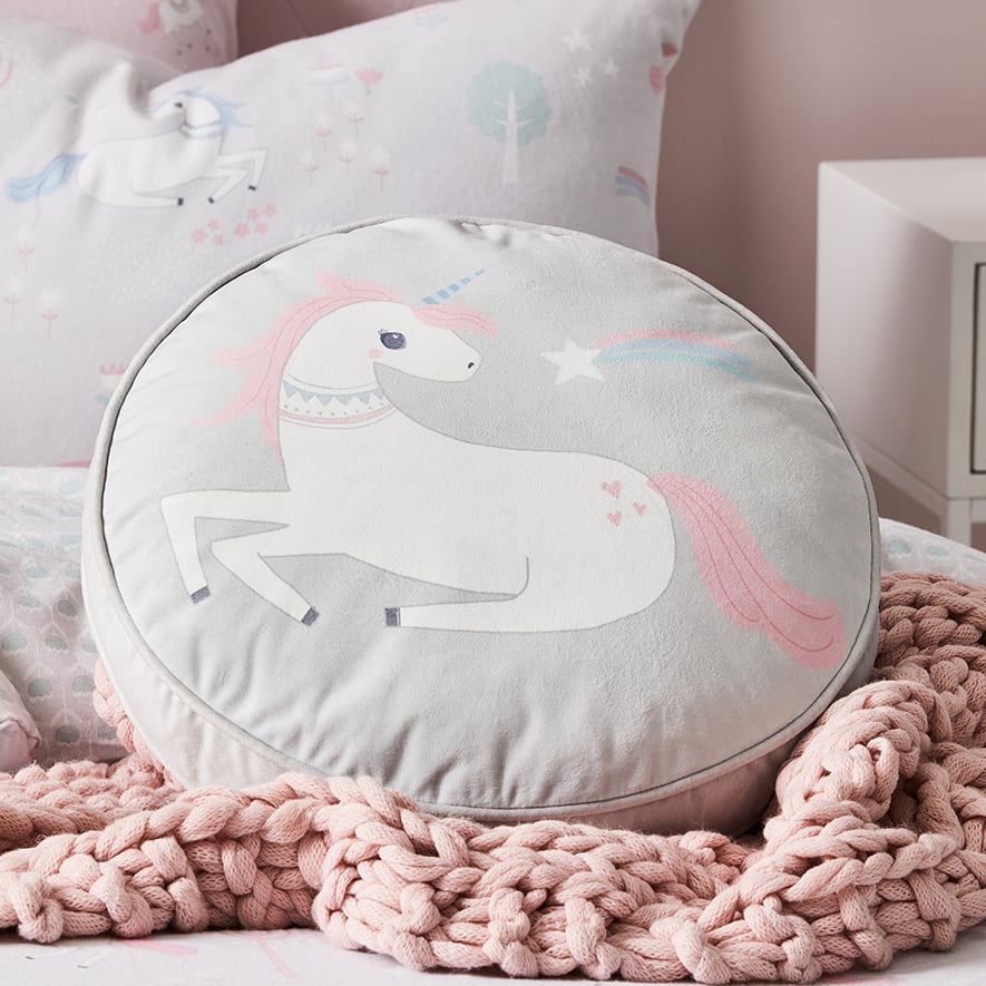 Adairs Kids Unicorn Forest Grey Flannelette Quilt Cover Set