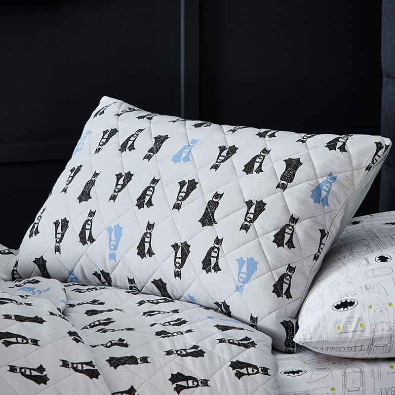Batman Quilted Grey Quilt Cover Set