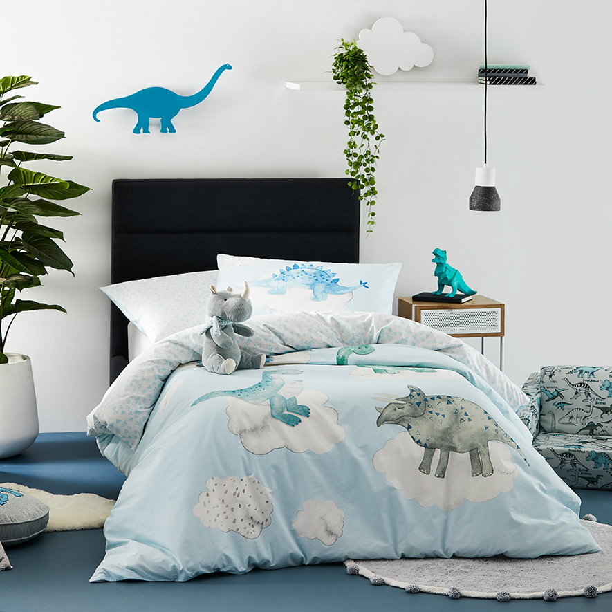 Blue zoo dinosaur fitted sheet store