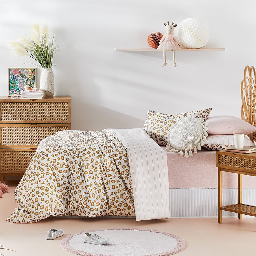 Pastel Leopard Print Quilt Cover Set 