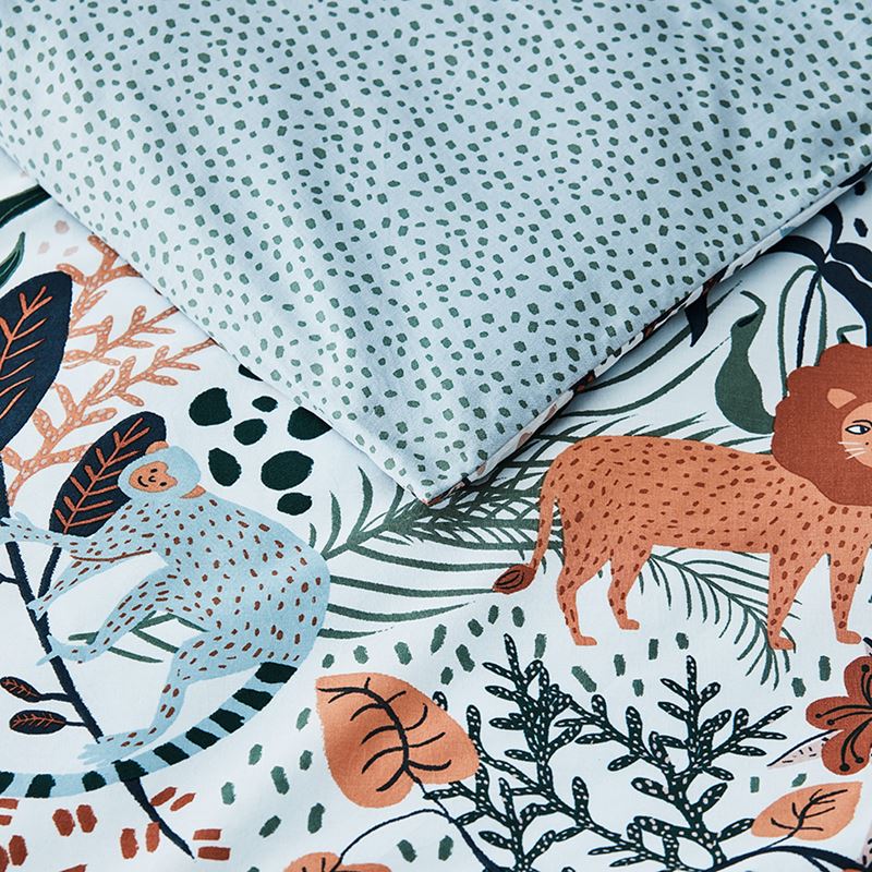 Jungle Dreams Stonewashed Blue Quilt Cover Set