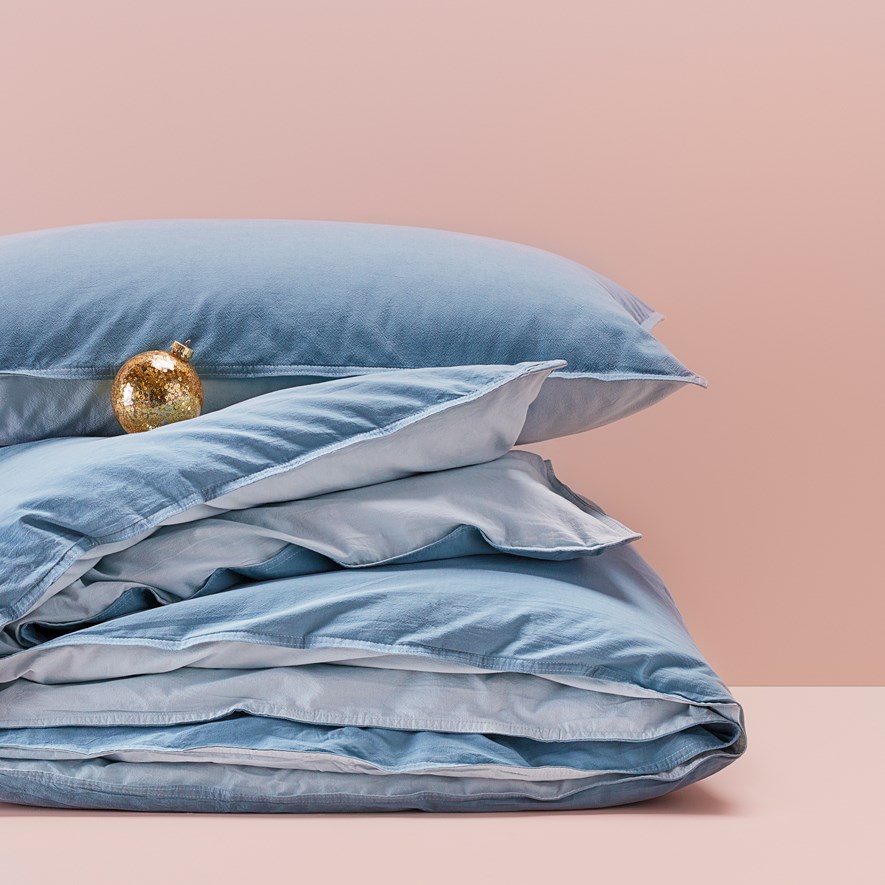 Adairs Kids Stonewashed Cotton Cornflower Blue Quilt Cover Set Adairs