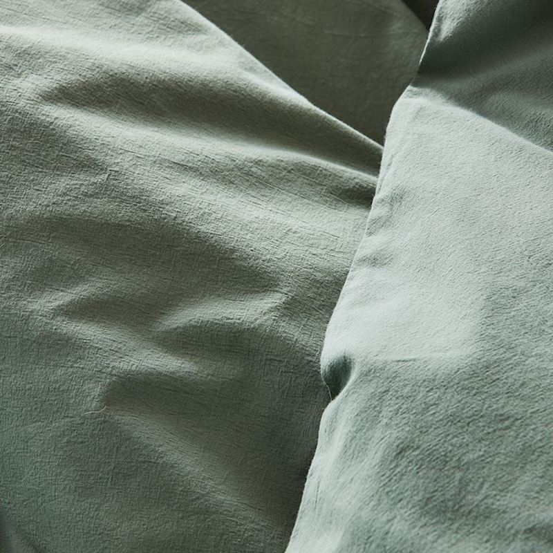 Stonewashed Cotton Moss Quilt Cover Set
