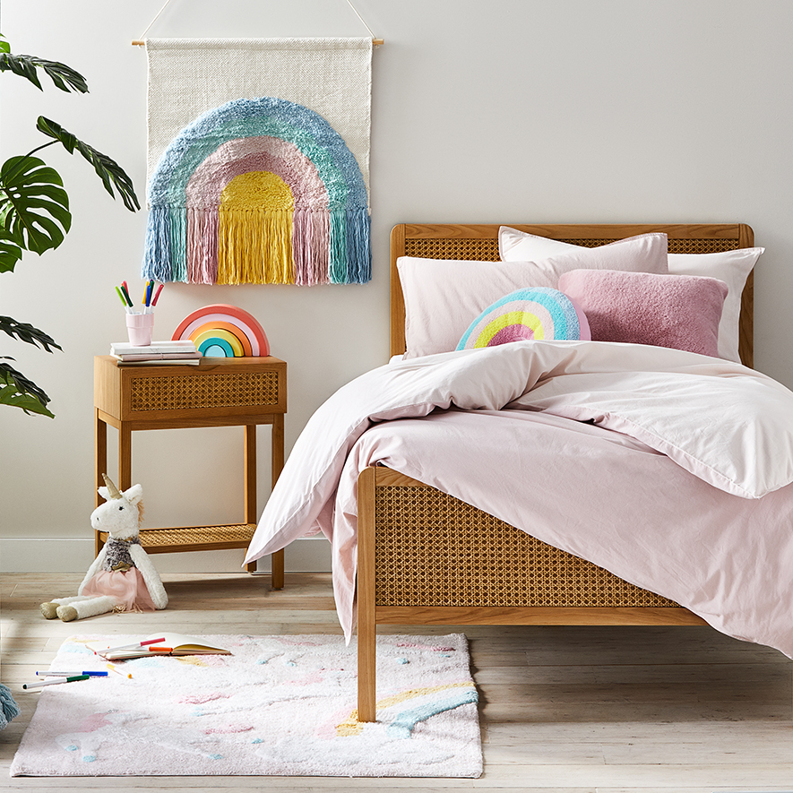 Adairs Kids Stonewashed Cotton Tutu Pink Quilt Cover Set Adairs