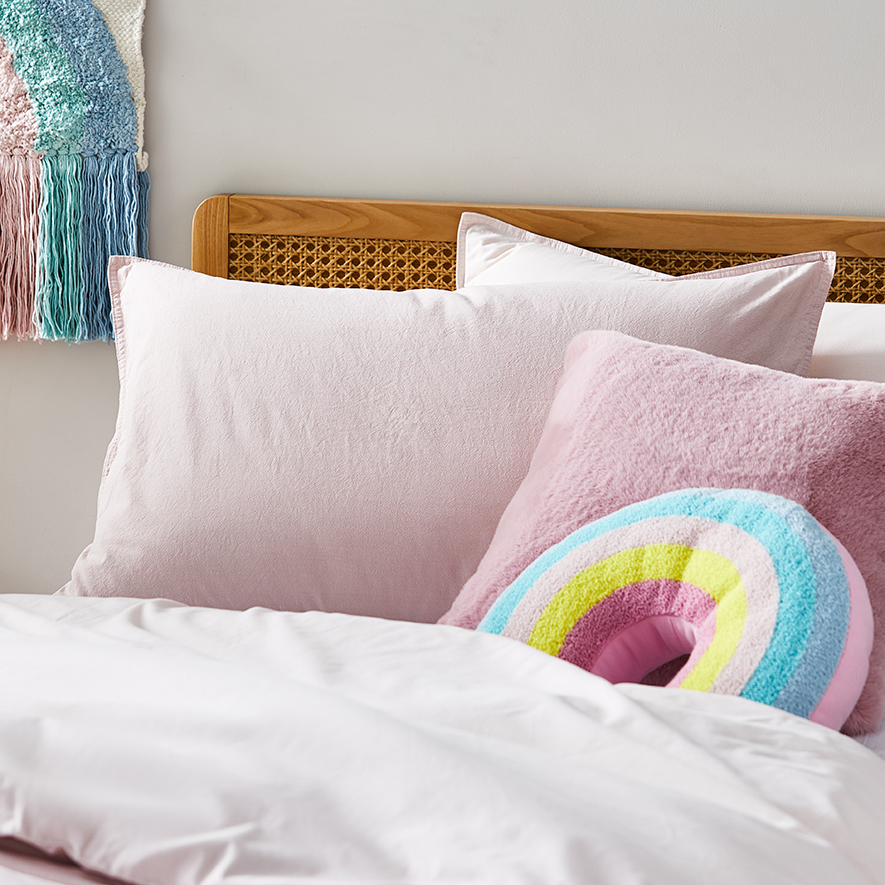 Adairs Kids Stonewashed Cotton Tutu Pink Quilt Cover Set Adairs