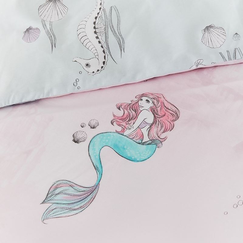 Little Mermaid Sparkle Shell Pink Quilt Cover Set