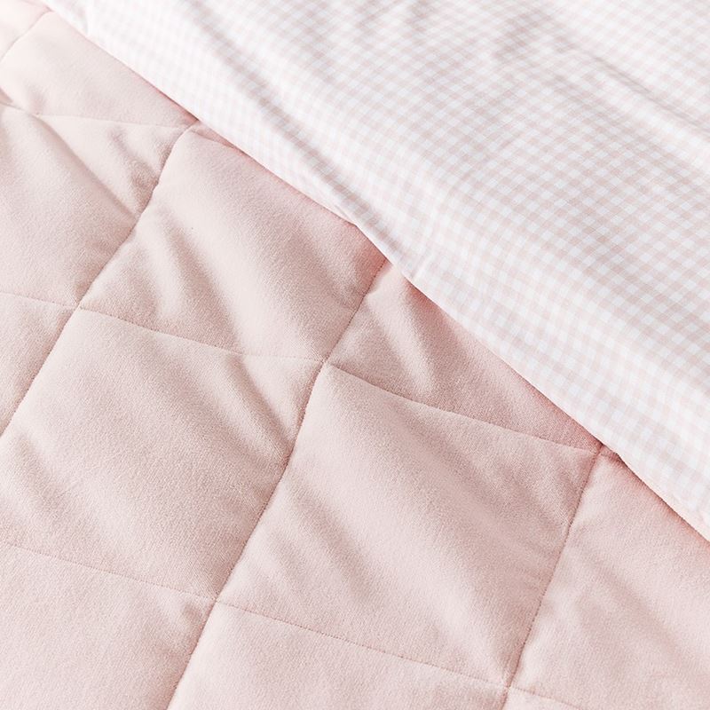 Charlie Velvet Quilted Pink Quilt Cover Set
