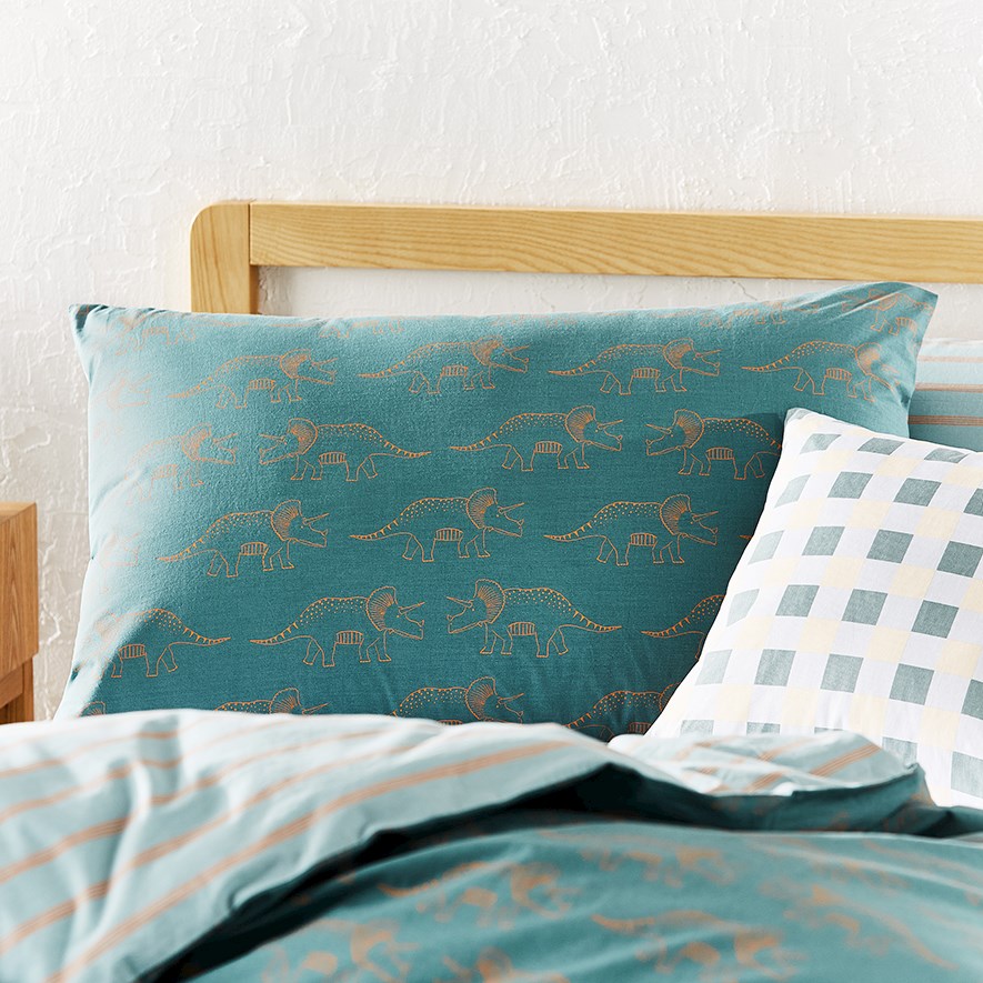 Adairs Kids Triceratops Stonewashed Quilt Cover Set Adairs