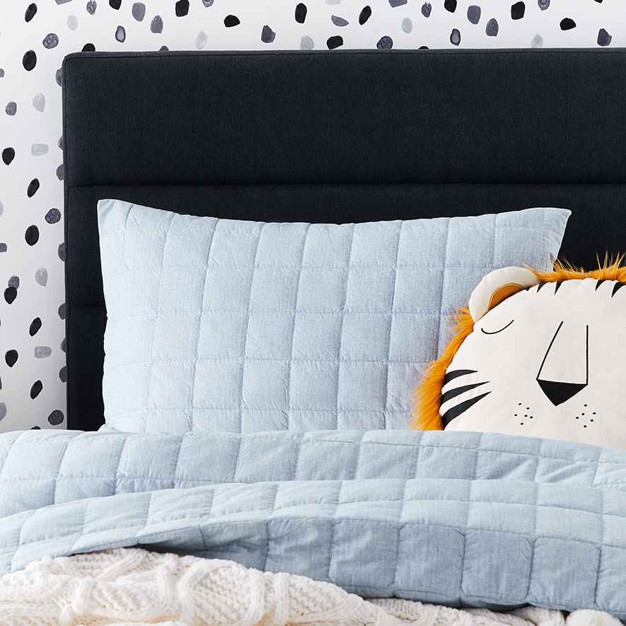 Adairs Kids - Phoenix Quilted Light Blue Quilt Cover Set
