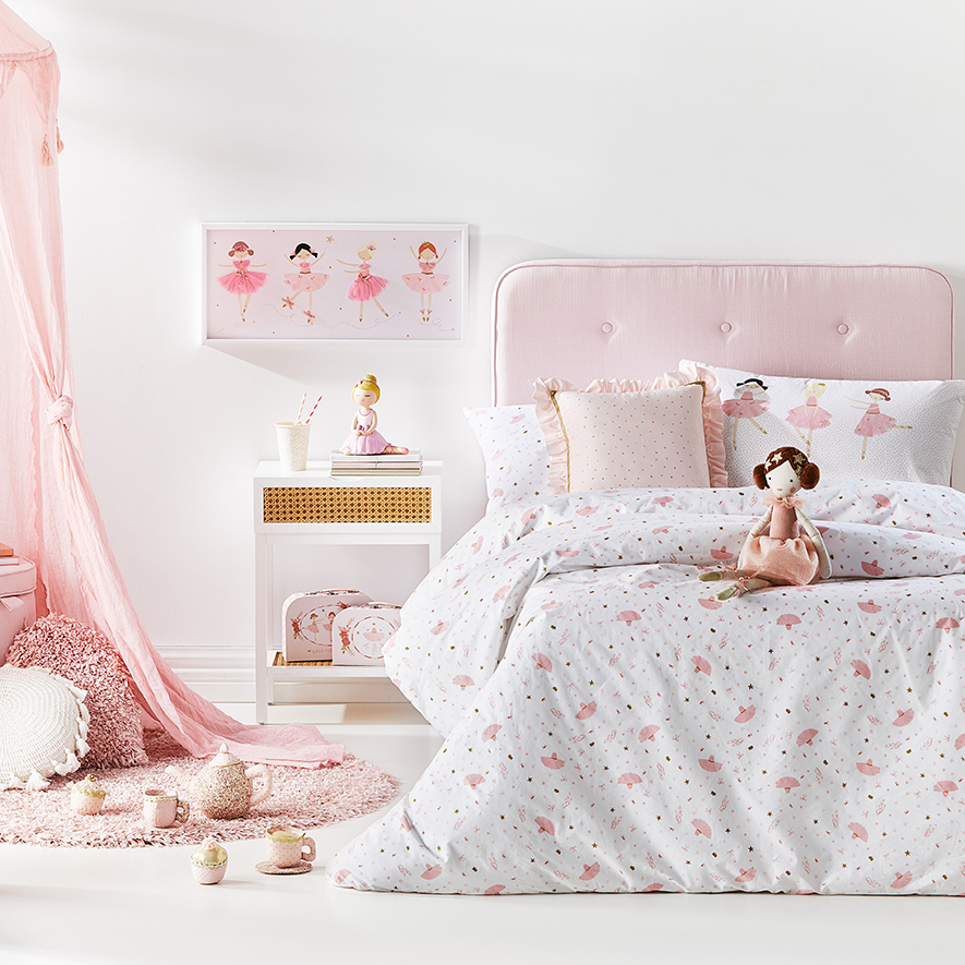 Adairs Kids Arabesque Pink Quilt Cover Set Adairs