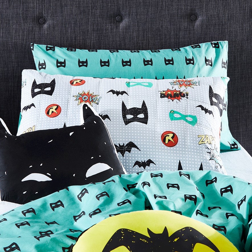 Adairs Kids Batman Robin Quilted Quilt Cover Set Adairs