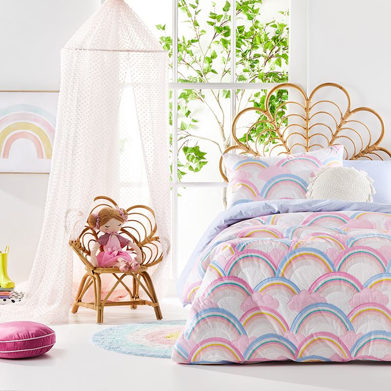 Rainbow Quilted Quilt Cover Set