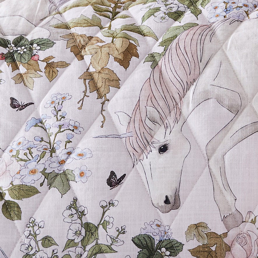 Adairs Kids Fleur Harris Unicorn Rose Quilted Quilt Cover Set Adairs