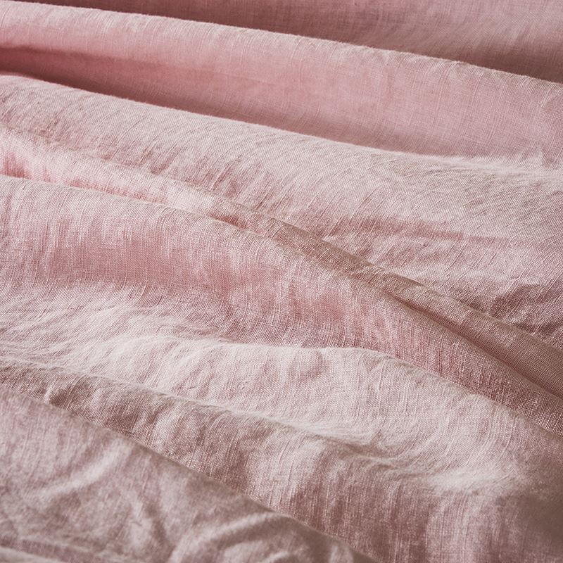 Vintage Washed Linen Powder Pink Quilt Cover