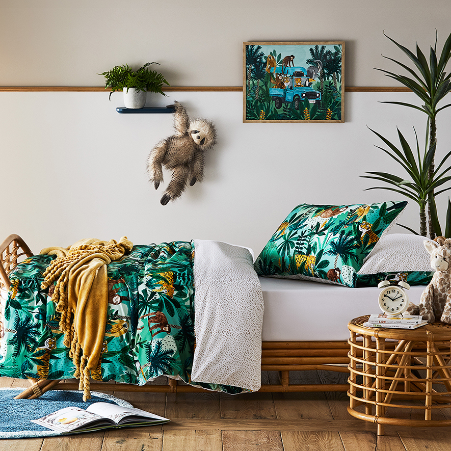 Adairs Kids Off Road Safari Forest Quilt Cover Set Adairs