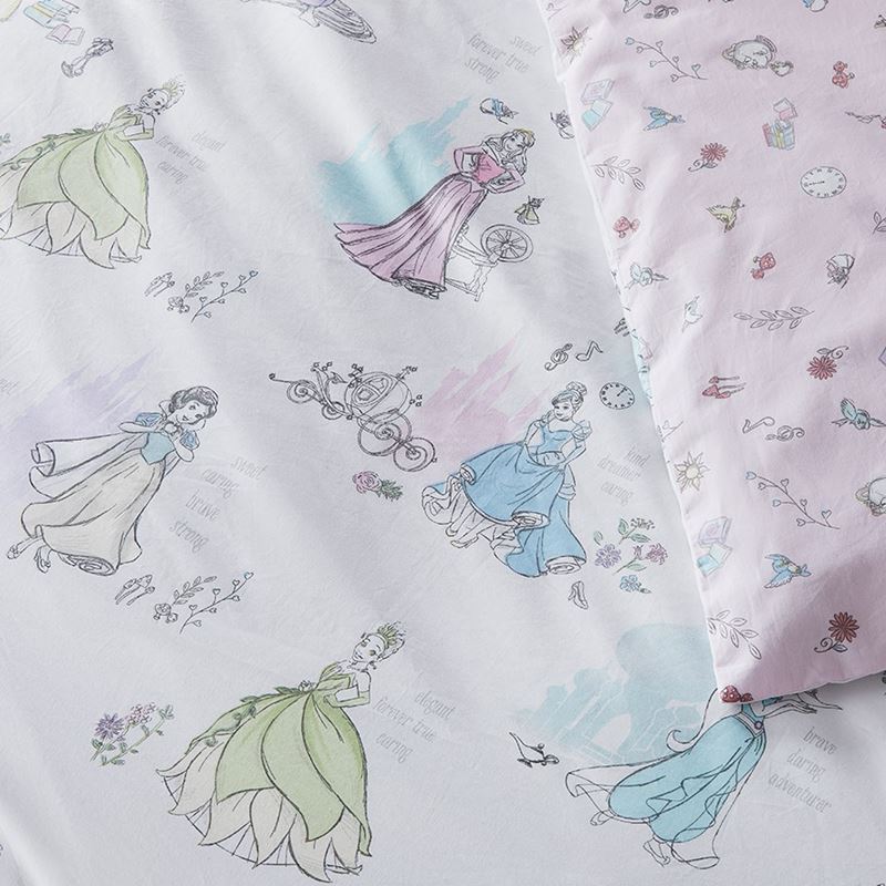 Disney Princess Castle White Quilt Cover Set