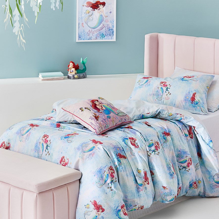 Adairs Kids Disney Ariel Under The Sea Rainbow Quilt Cover Set Adairs