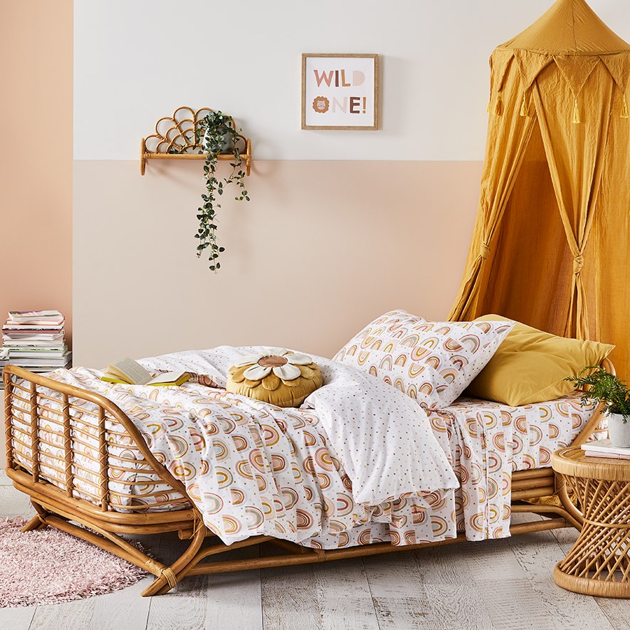Adairs Kids Follow Your Rainbow Organic Cotton Desert Quilt Cover Set Adairs