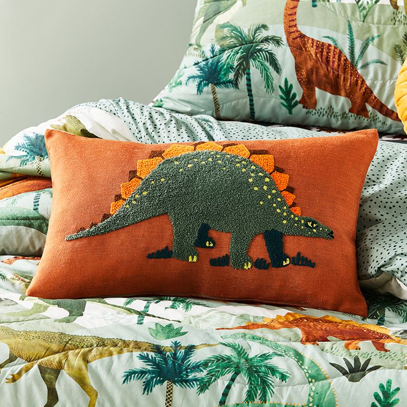 Dino World Forest Green Quilt Cover Set