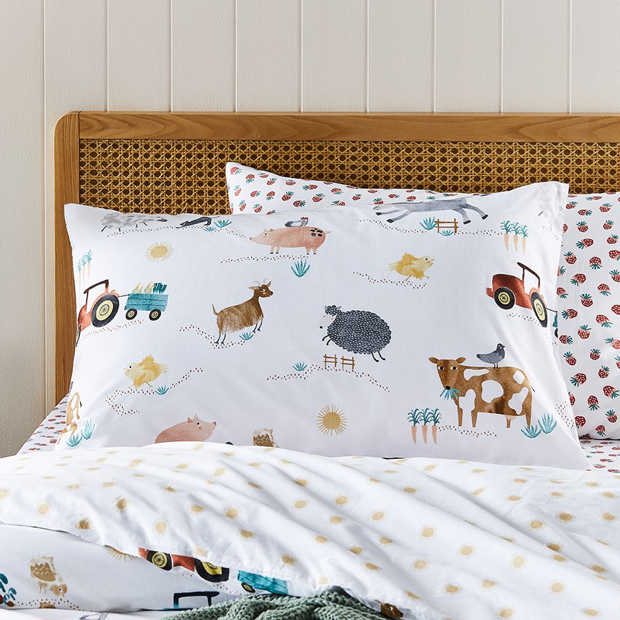 Adairs Kids Farm Yard Organic Cotton Quilt Cover Set Adairs