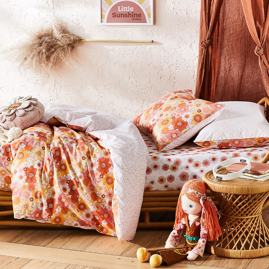 Adairs Kids Wild Flower Sunshine Quilt Cover Set Adairs