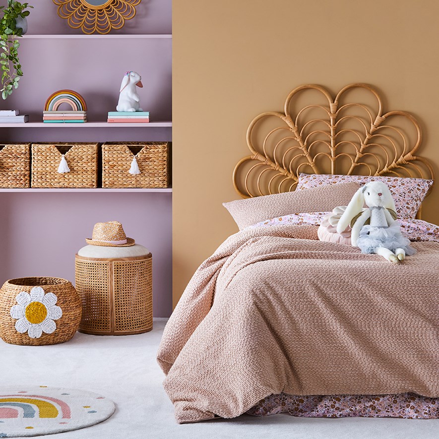 Adairs Kids Byron Boucle Blush Quilt Cover Set Adairs