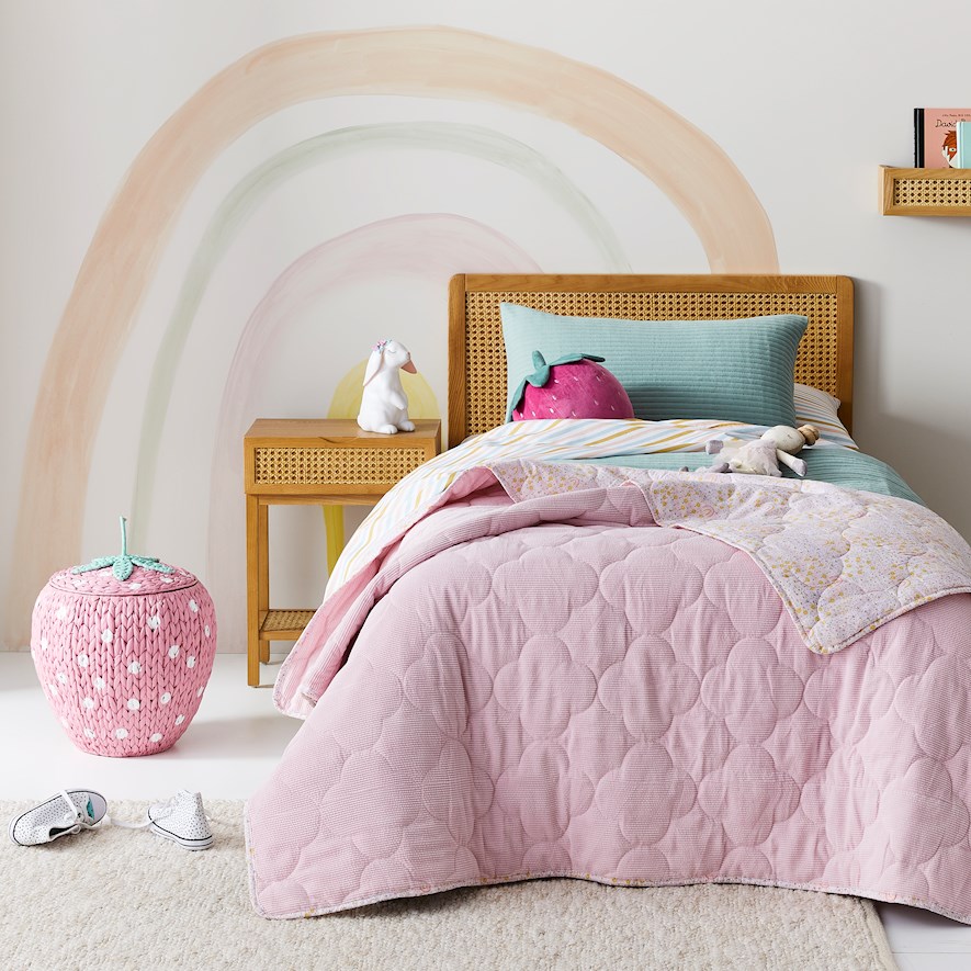 Adairs Kids Cosy Corduroy Ditsy Meadow Coverlet Adairs