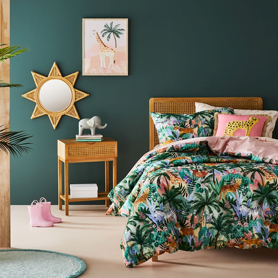 Adairs Kids Jessie Jungle Multi Quilt Cover Set Adairs