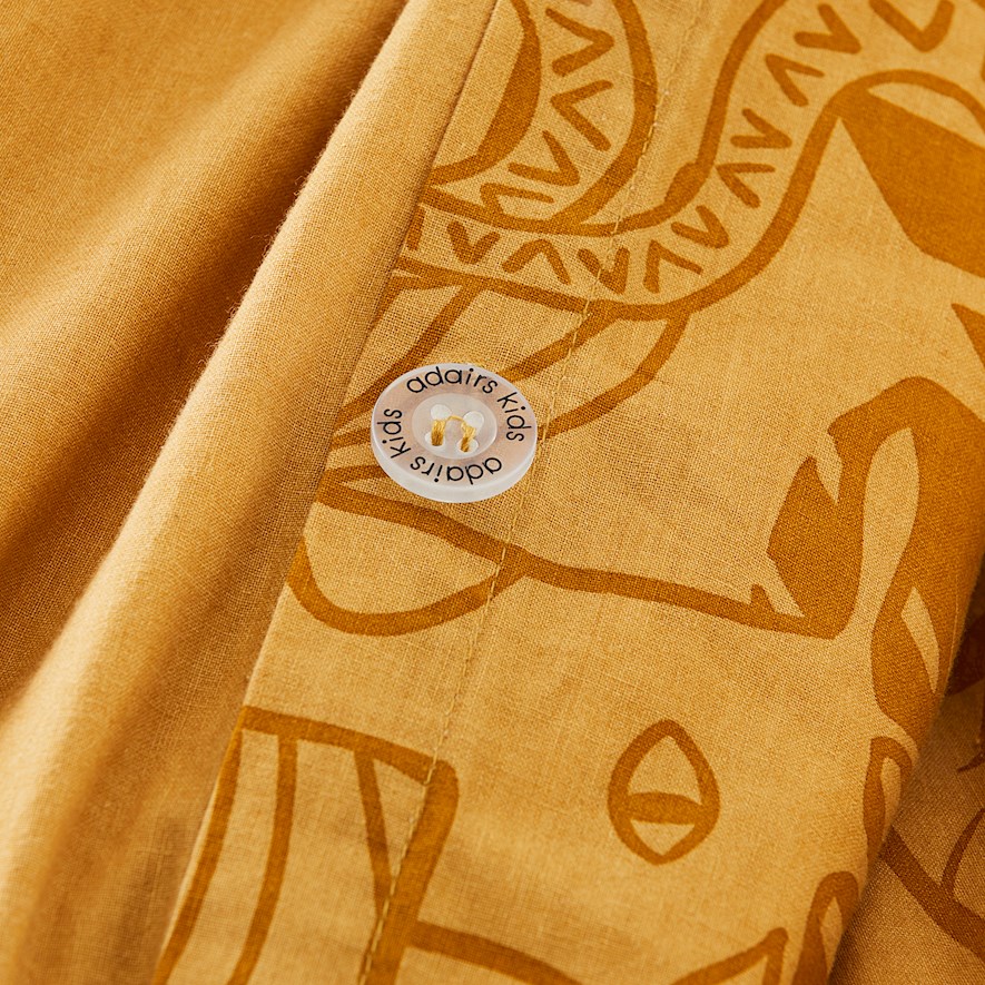 Adairs Kids Jungle Stonewashed Cotton Mustard Quilt Cover Set Adairs