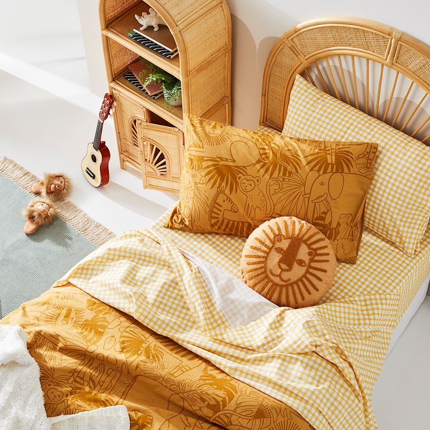Adairs mustard quilt cover shop