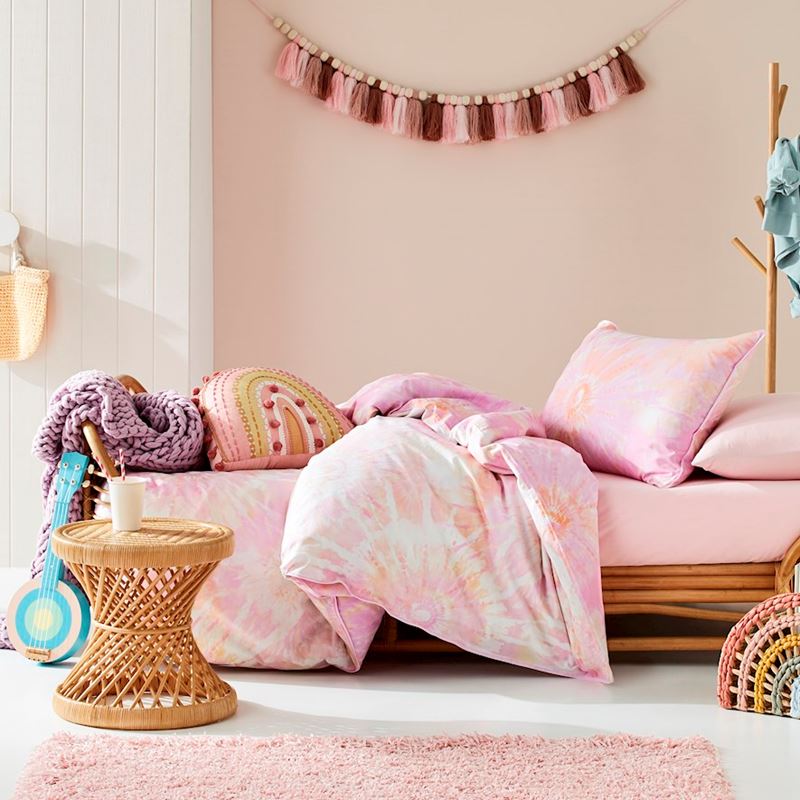 Adairs Kids - Tie Dye Pink Quilt Cover Set | Adairs