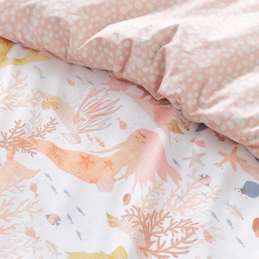 Adairs Kids Mermaid Dreams Pink Quilt Cover Set Adairs