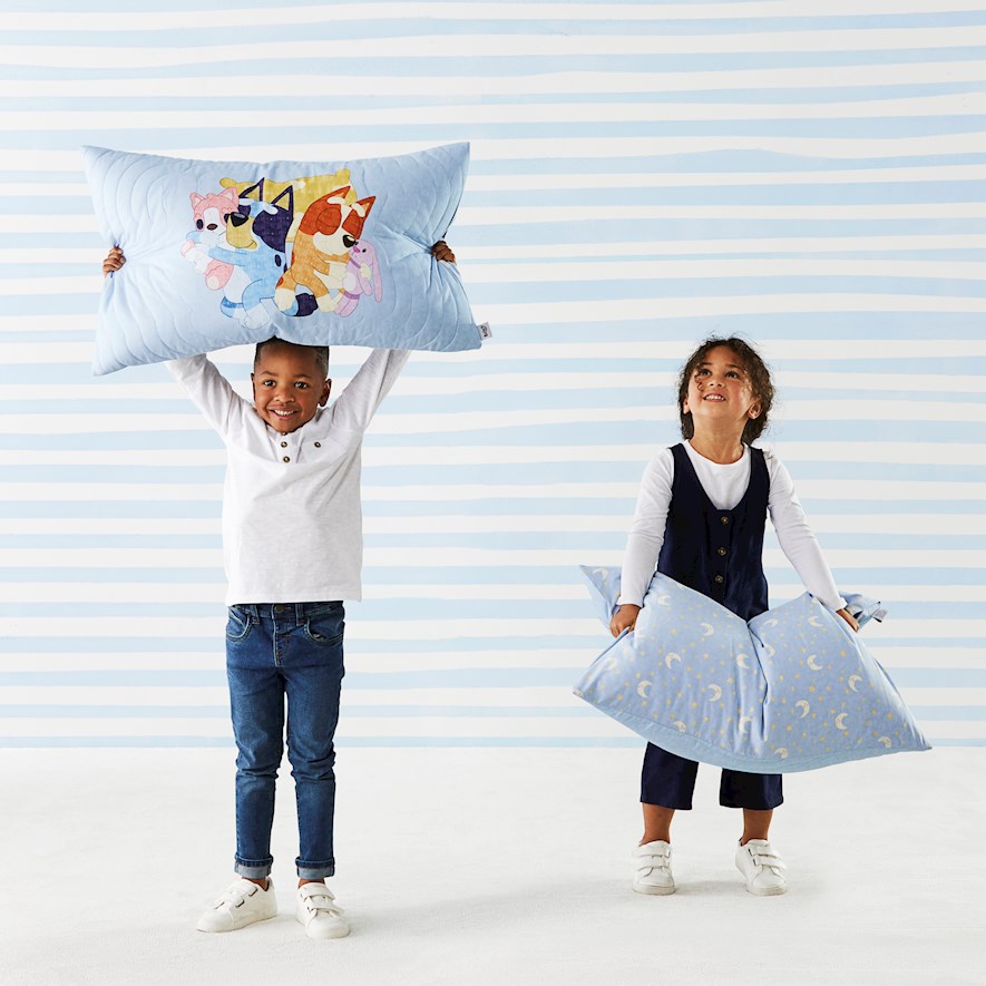 Adairs Kids Bluey Chambray Quilted Quilt Cover Set Adairs