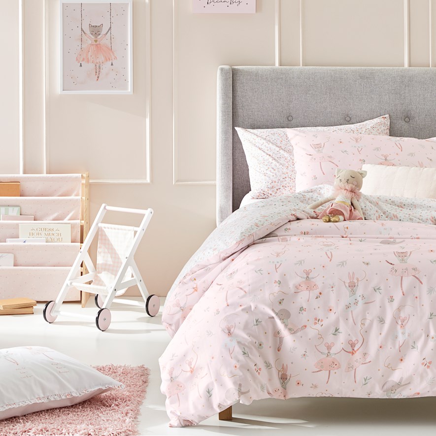 Adairs ballerina quilt cover top