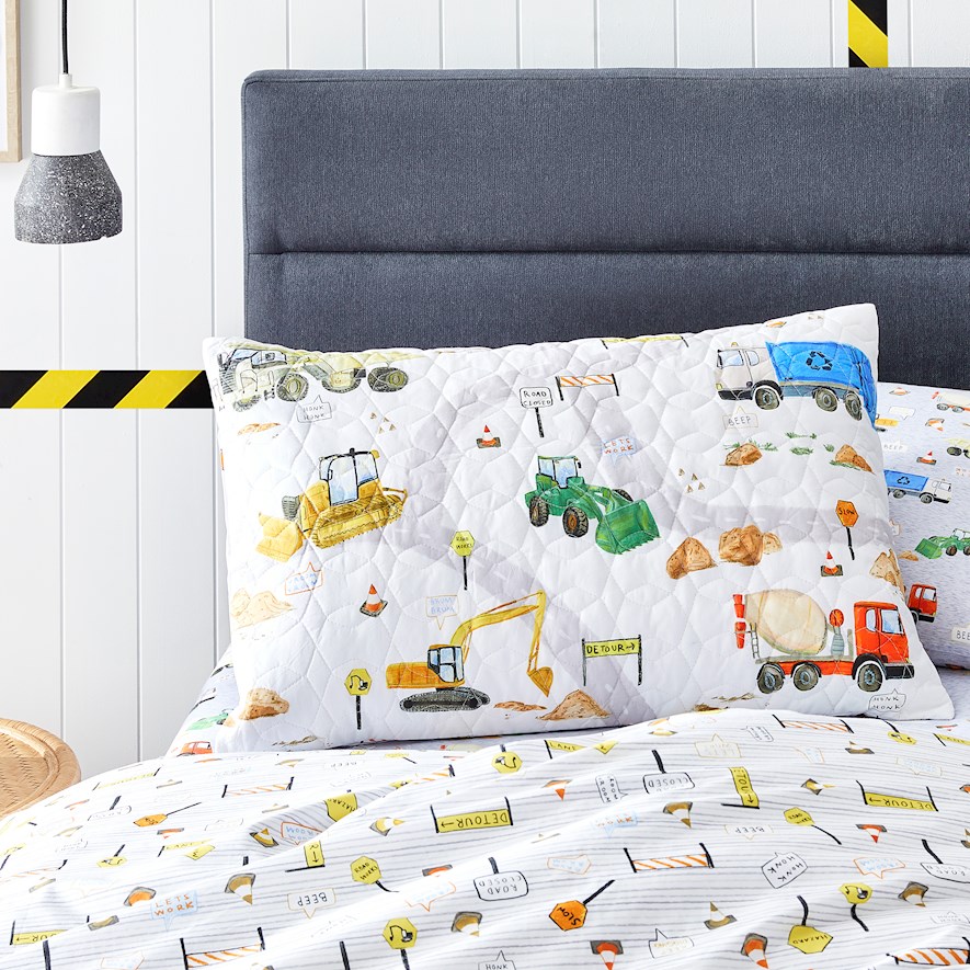 Truck Town Quilted Quilt Cover Set Adairs Kids Adairs