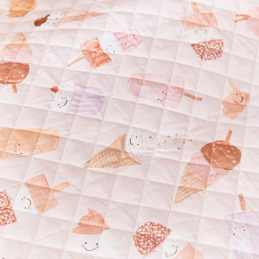 Adairs Kids Waffle Cone Lotus Pink Quilted Quilt Cover Set Adairs