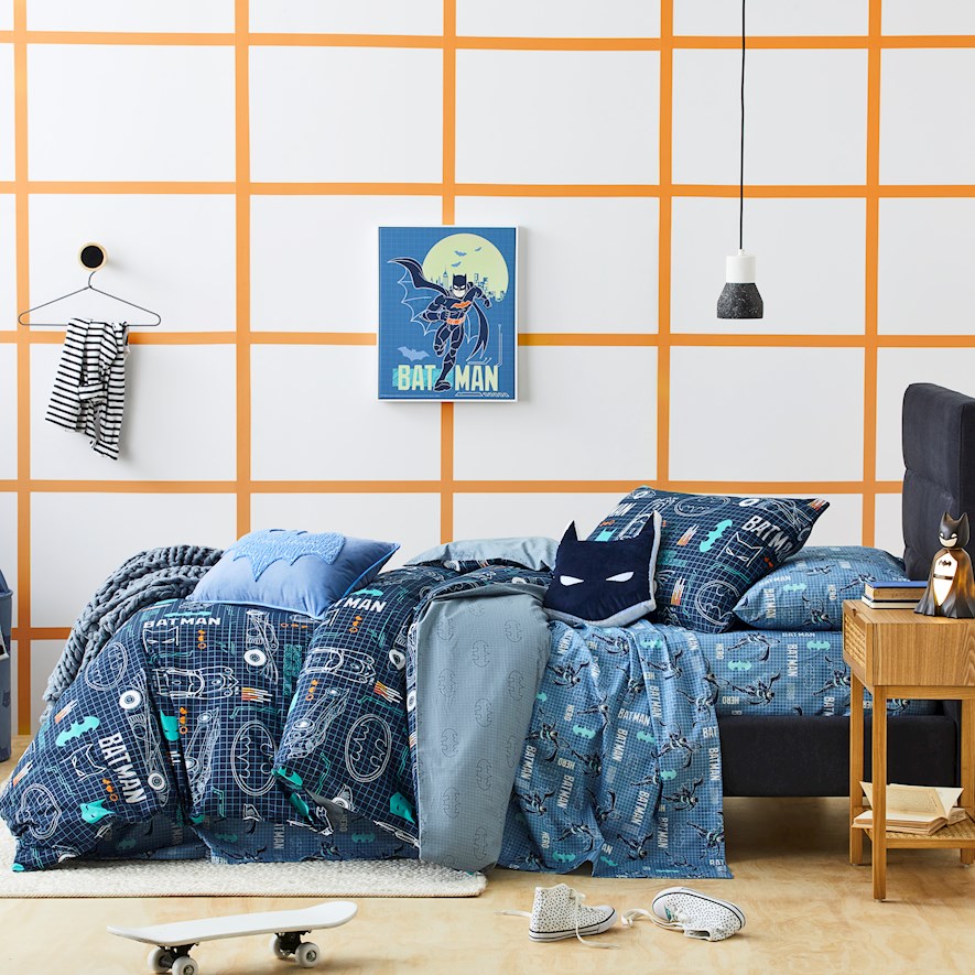 Adairs Kids BATMAN Bat Tech Navy Quilt Cover Set Adairs