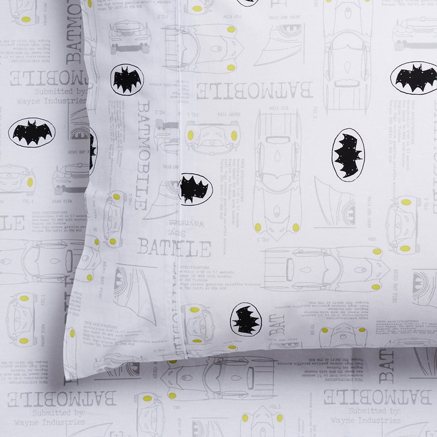 Adairs Kids Batman White Sheet Set Adairs