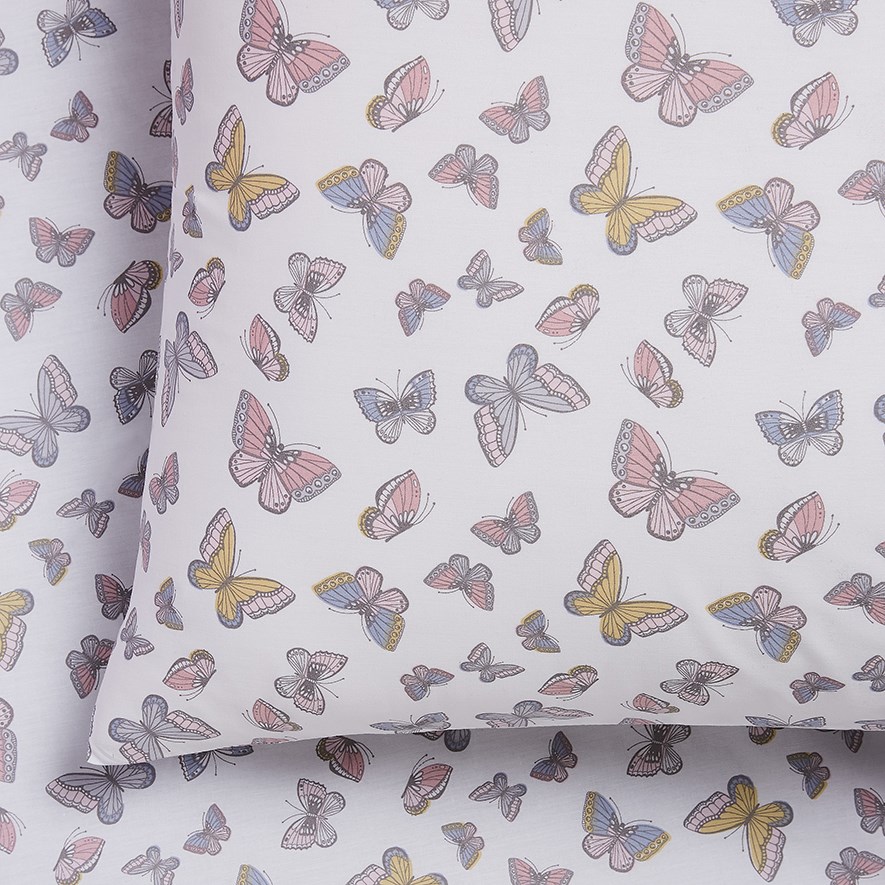 Adairs Kids Butterfly White Sheet Set Adairs