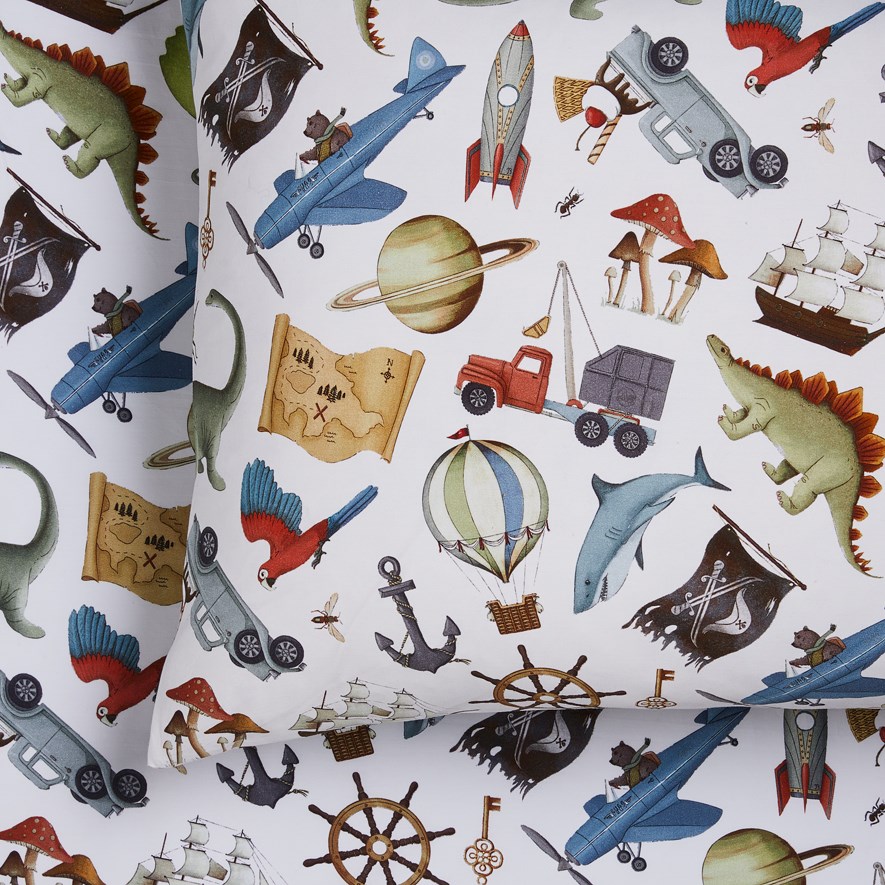 Adairs Kids Fleur Harris Mini Adventureland Fitted Sheet Set Adairs